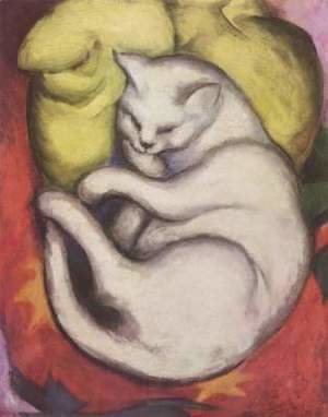 Franz Marc - Cat on a Yellow Pillow