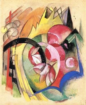 Franz Marc - Coloful Flowers Aka Abstract Forms