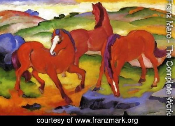 Franz Marc - Grazing Horses IV Aka The Red Horses