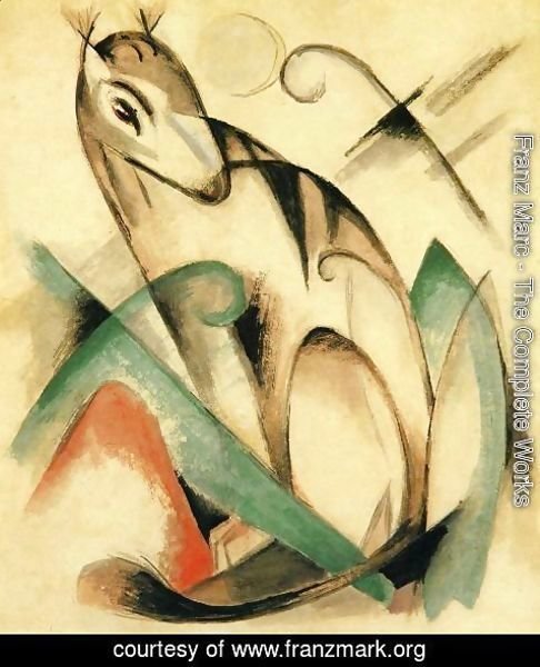 Franz Marc - Seated Mythical Animal