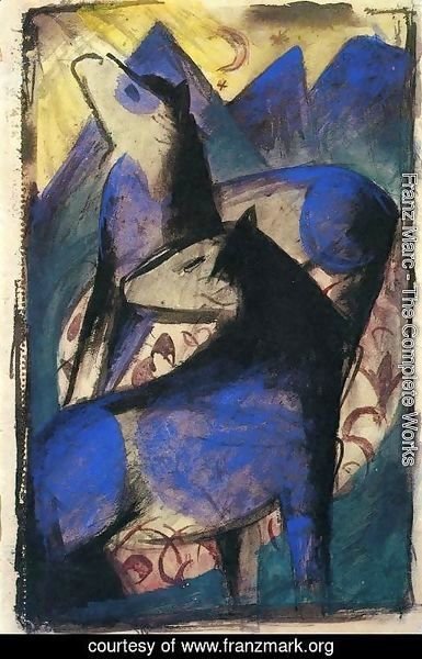 Franz Marc - Two Blue Horses
