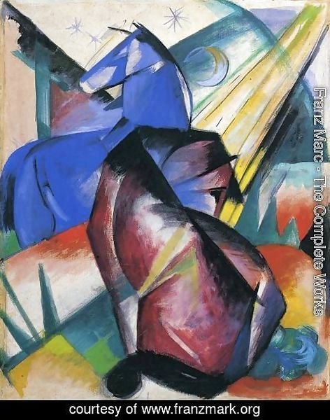 Franz Marc - Two Horses  Red And Blue