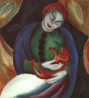 Franz Marc - Girl with Cat II