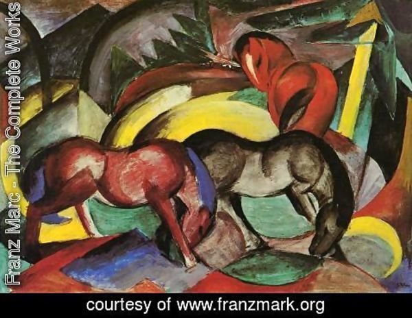Franz Marc - Three Horses