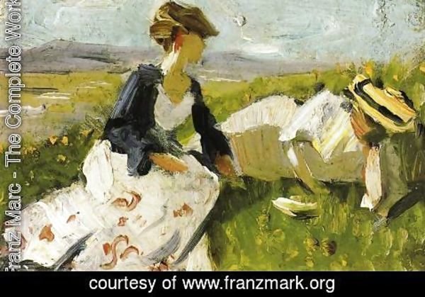 Franz Marc - Two Women On The Hillside  Sketch